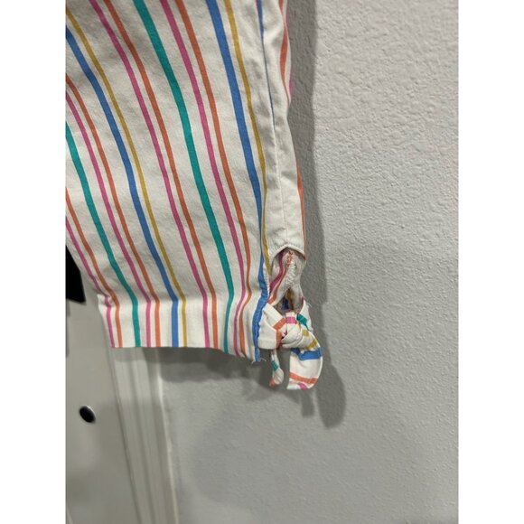 Counterparts Womens Multi-Stripe Cropped Pants Size 10P Capris Side Ties - Picture 7 of 11